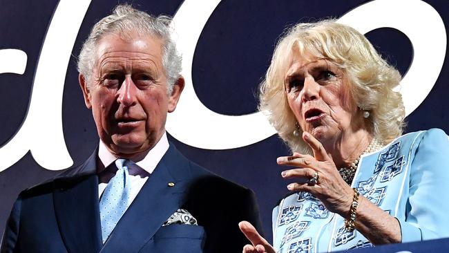 Prince Charles and wife Camilla at the opening ceremony. Picture: AAP