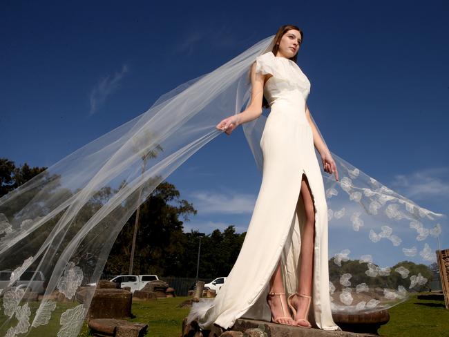 Julz Propsting models a Vera Wang Lexi. Picture: Chris Pavlich