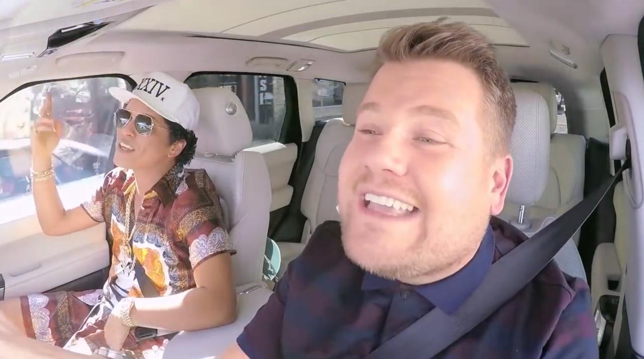 Bruno Mars and James Corden belt out 24K Magic