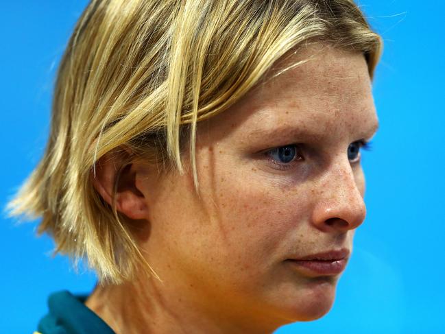 LONDON, ENGLAND - JULY 25: Leisel Jones of Australia looks on during a training session ahead of the London Olympic Games at the Aquatics Centre in Olympic Park on July 25, 2012 in London, England. (Photo by Al Bello/Getty Images)