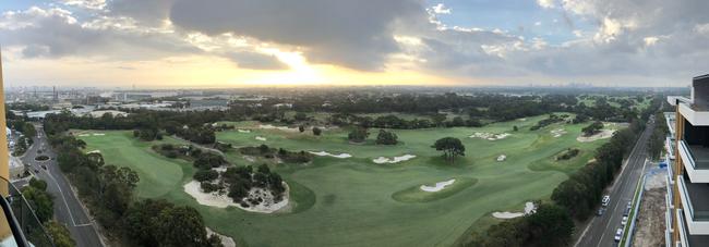 The view from the 16th floor, with Botany Port to the south and Sydney CBD to the north.