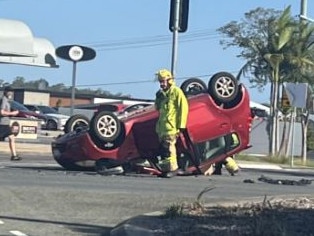 Man’s car flipped in Old Cleveland Road, Carina crash