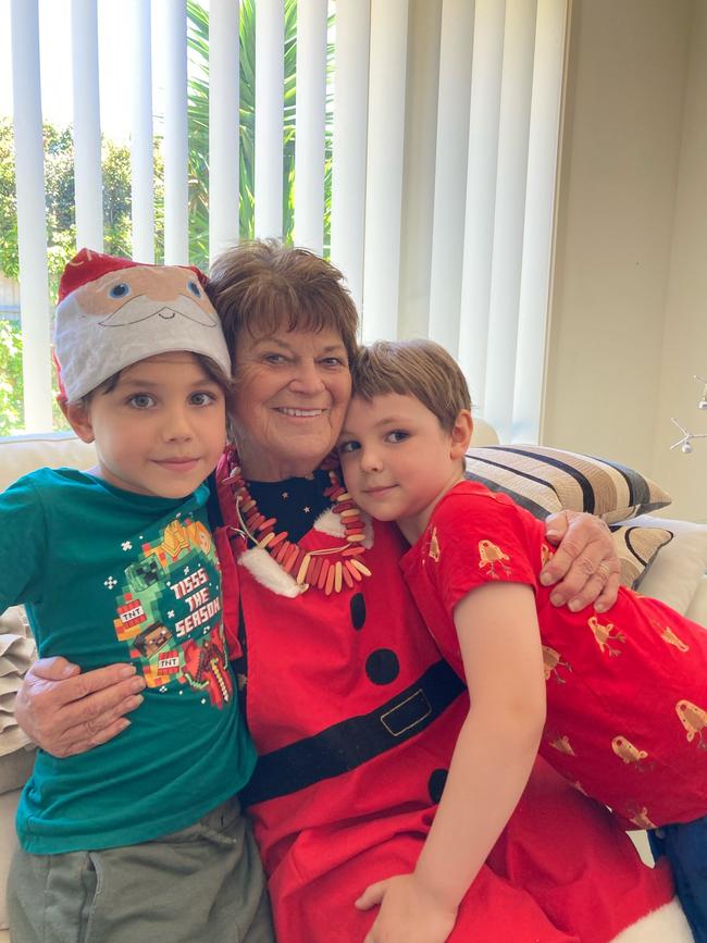 Ros Ellis with her grandsons Sam and Charlie Penberthy Picture: Supplied