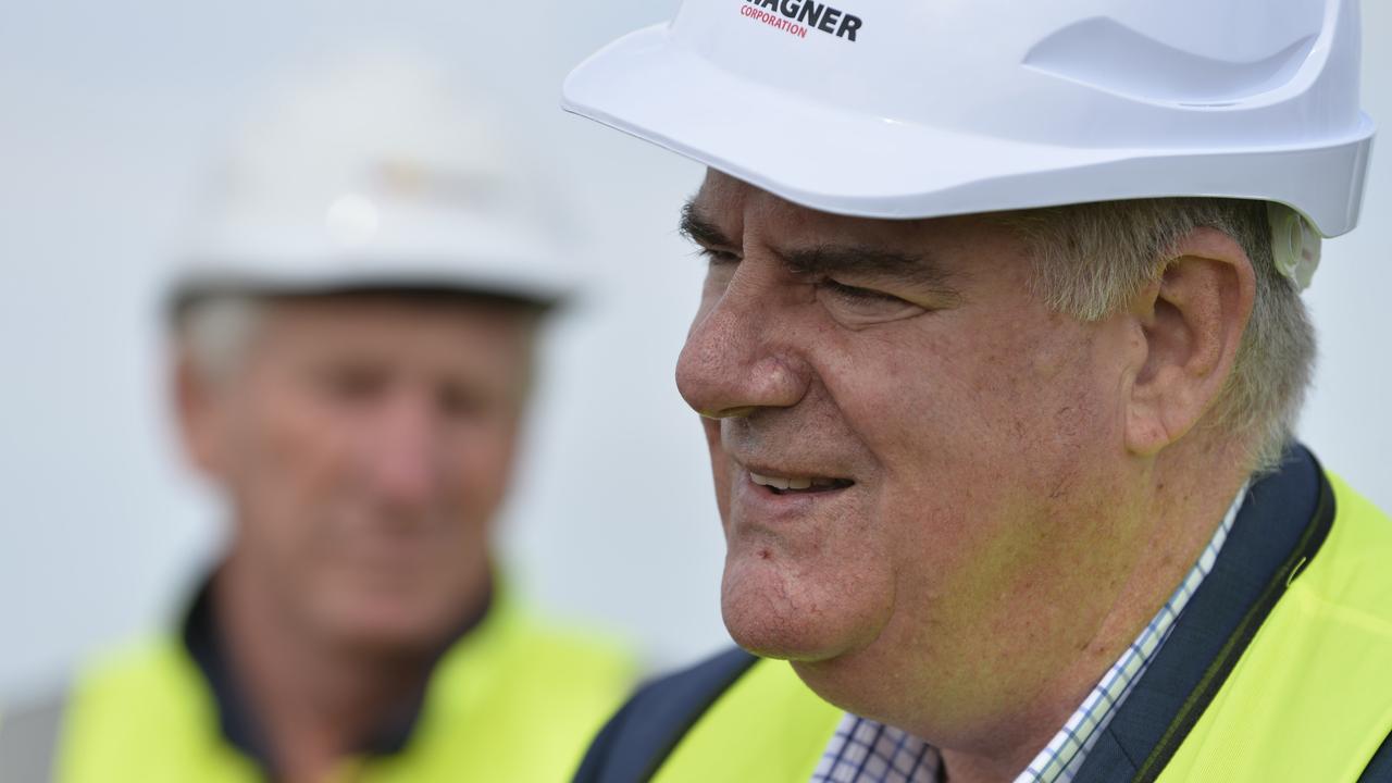 Minister for Agriculture Mark Furner at a press conference announcing the completion of the first buildings built at the Wellcamp quarantine facility, Tuesday, November 2, 2021. Picture: Kevin Farmer