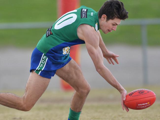 Brne in action for East Sunbury. EDFL footy: East Sunbury v Hadfield. Picture:Rob Leeson.