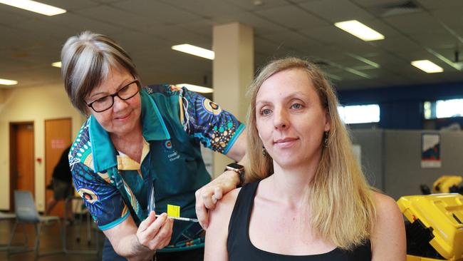 The Cairns Hinterland Health and Hospital Service has opened a Covid-19 vaccination clinic at James Cook University's Smithfield Campus, capable of vaccinating 300 people per day. Picture: Brendan Radke