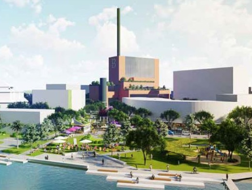 An artist’s impression of the latest plans for the Bushells Factory development on the Parramatta River.