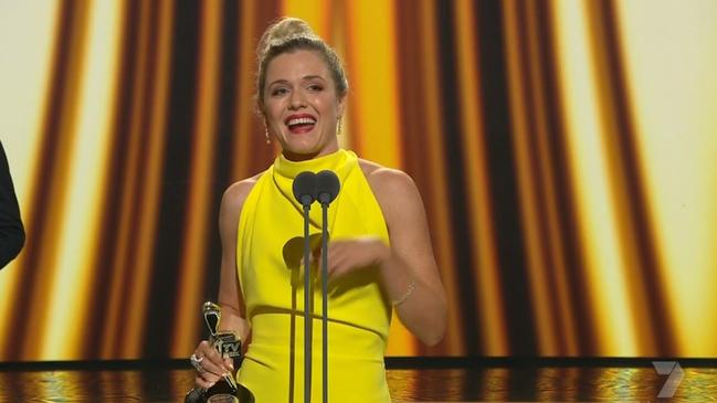 Harriet Dyer wins Most Outstanding Actress. Picture: Channel 7