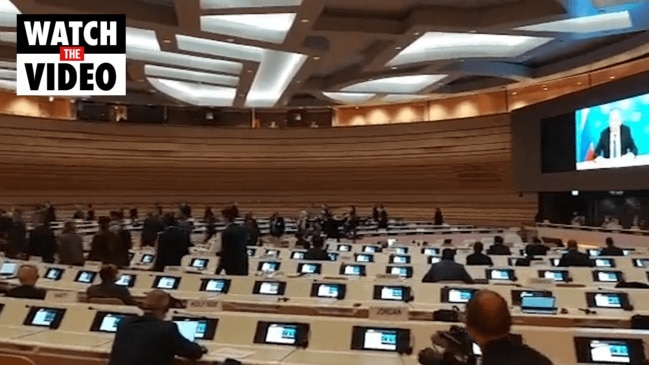 Stunning Moment UN Diplomats Stage Mass Walkout On Russian Foreign ...