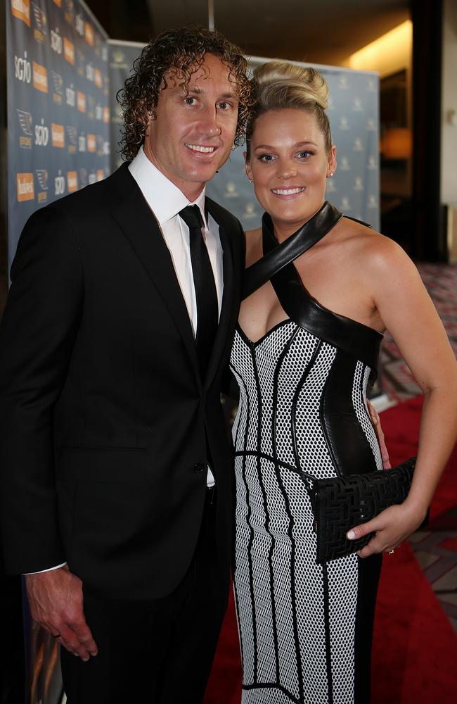 Matt and Ashleigh Priddis at the Brownlow Medal count. Picture:Wayne Ludbey