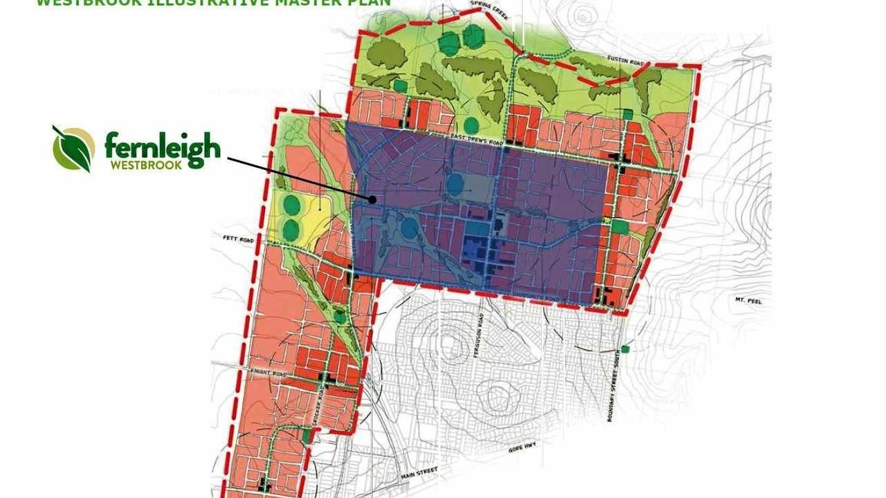 Concept designs of the massive Fernleigh housing estate in Westbrook, which is still waiting on Toowoomba Regional Council approval. Picture: Hallmark Properties