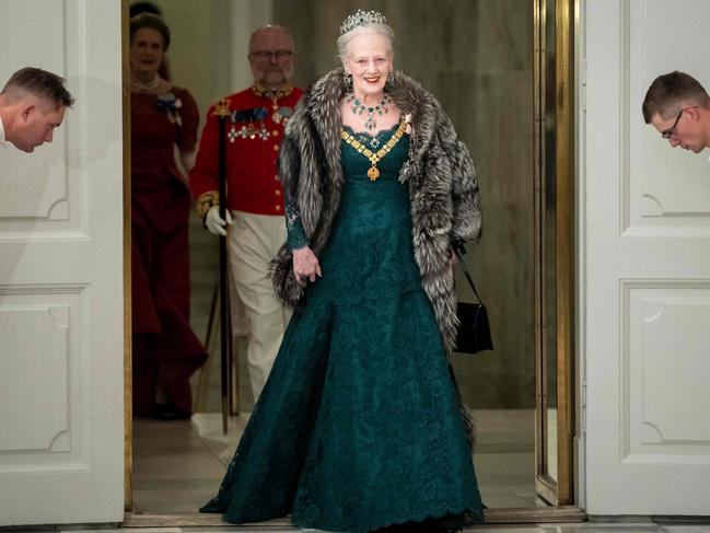 The popular monarch, who ruled for 52 years, arrives for a state banquet at Christiansborg Castle last November. Picture: AFP