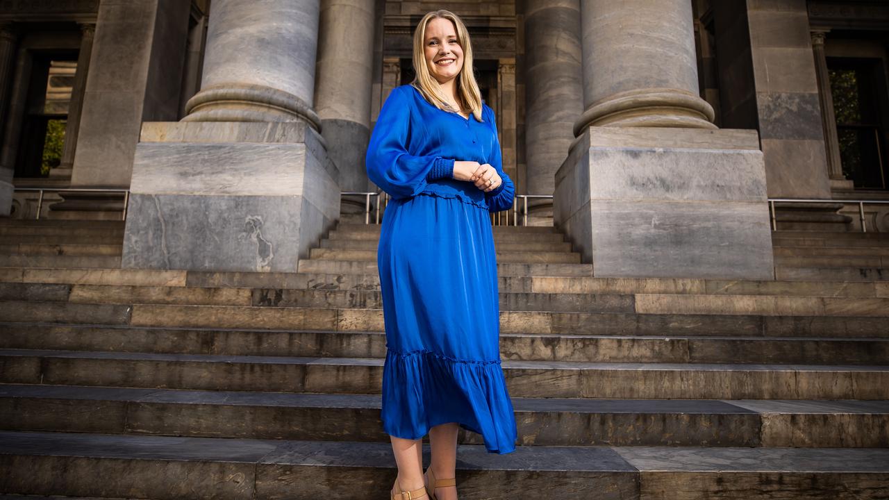 Laura Curran, who went to school in Saudi Arabia, is the youngest member of the Legislative Council (upper house) in state parliament and the second youngest in the whole parliament. Picture: Tom Huntley