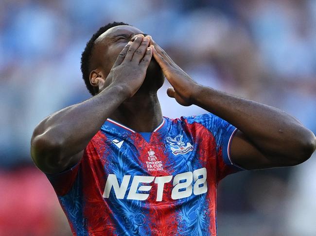 LONDON, ENGLAND - MAY 17: Marc Guehi and Ismaila Sarr of Crystal Palace celebrate victory following the Emirates FA Cup Final match between Crystal Palace and Manchester City at Wembley Stadium on May 17, 2025 in London, England. (Photo by Shaun Botterill/Getty Images)