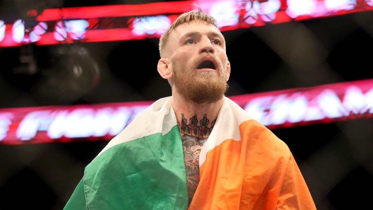 Conor McGregor, of Ireland, celebrates a win against Dennis Siver, of Germany, after their featherweight fight at UFC Fight Night, Sunday, Jan. 18, 2015 in Boston. McGregor won via 2nd round TKO. (AP Photo/Gregory Payan)