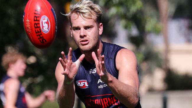 Jack Watts did not play in Melbourne’s second pre-season hitout. Picture: Michael Klein