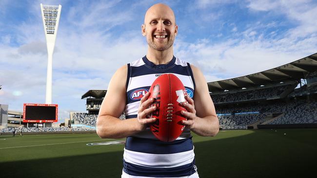 Geelong superstar Gary Ablett poses before game 350 this weekend. Picture: Michael Klein