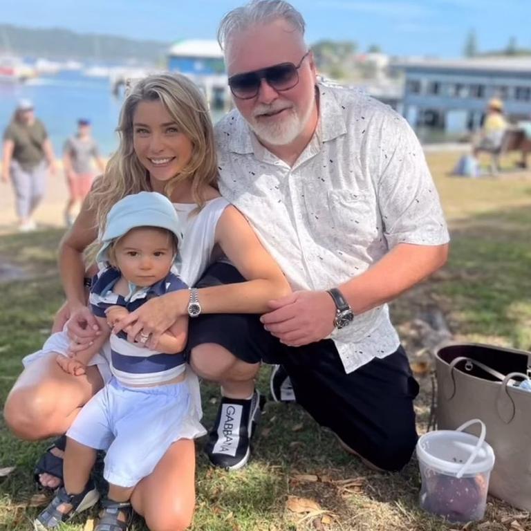 Kyle Sandilands, wife Tegan and son Otto. Picture: Instagram