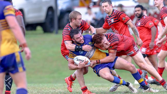 Owen Brock charging into the defence. Picture: DC Sports Photography