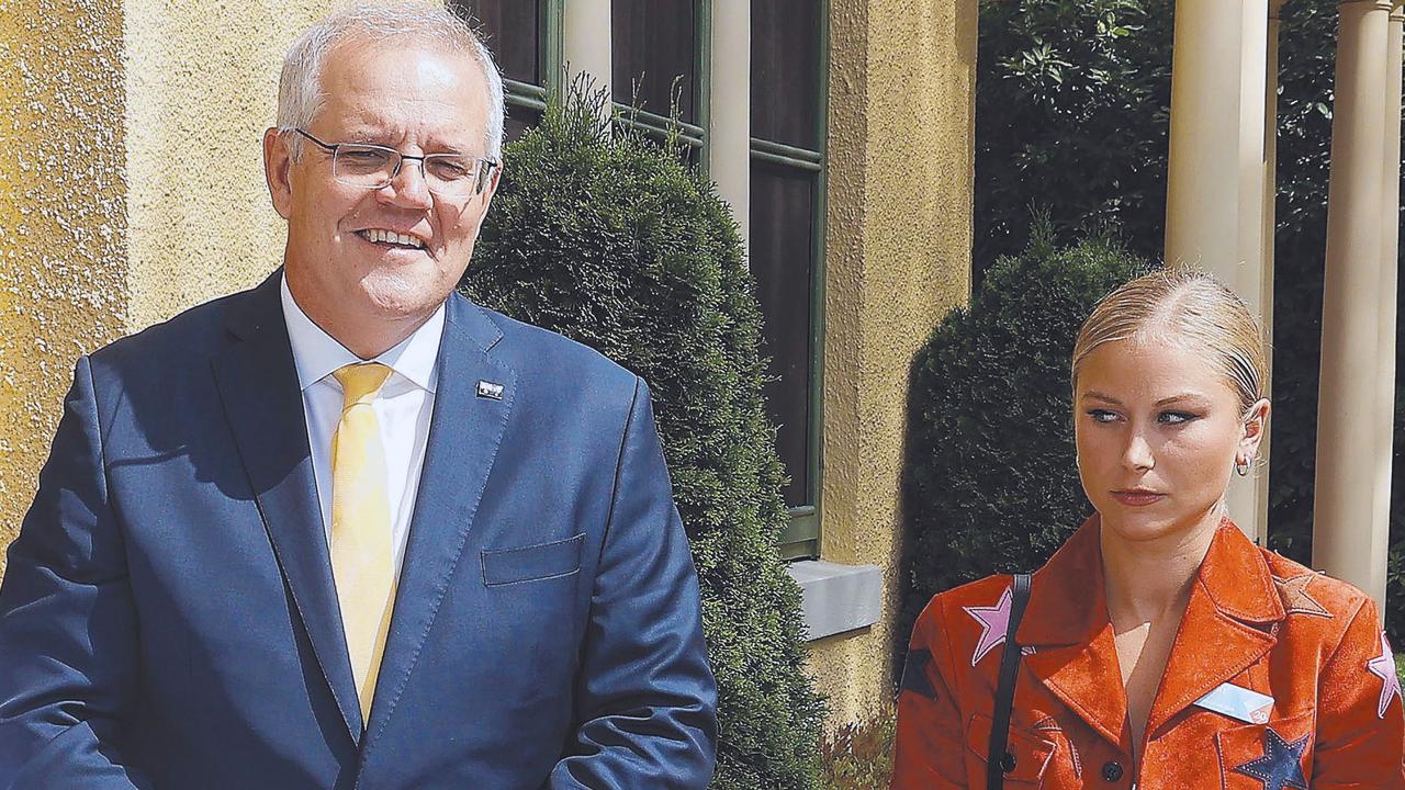 The photos of the PM and Grace Tame went viral. Picture: NCA NewsWire/Gary Ramage