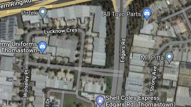A motorbike rider has died after he struck a tree on Edgars Rd. Picture: Google Maps.
