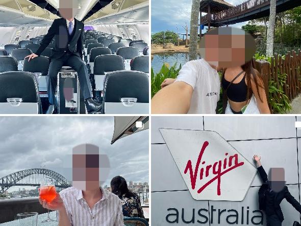 Virgin staff seen in social media posts. It is not suggested any of the staff pictured have engaged in any inappropriate conduct such as drinking alcohol while at work or absenteeism.