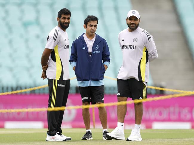 India coach Gautam Gambhir (c) was happy with the SCG deck. Picture: Darrian Traynor/Getty Images