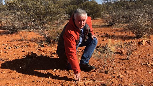 Centre Alliance Senator Rex Patrick at the proposed site for a radioactive waste facility near Leonora, WA.