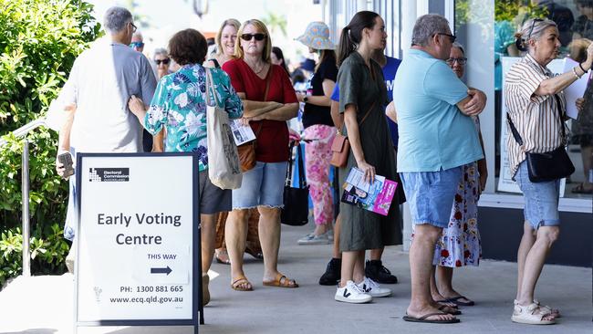 Hundreds of people flocked to early voting centres across Cairns in the first two days of pre-poll voting, reflecting the eagerness of residents to participate in this month’s state election. Picture: Brendan Radke