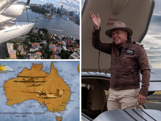 Wild map of pilot’s historic Aussie flight