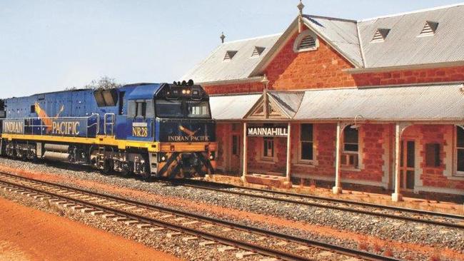 The Indian Pacific at Manna Hill Station.