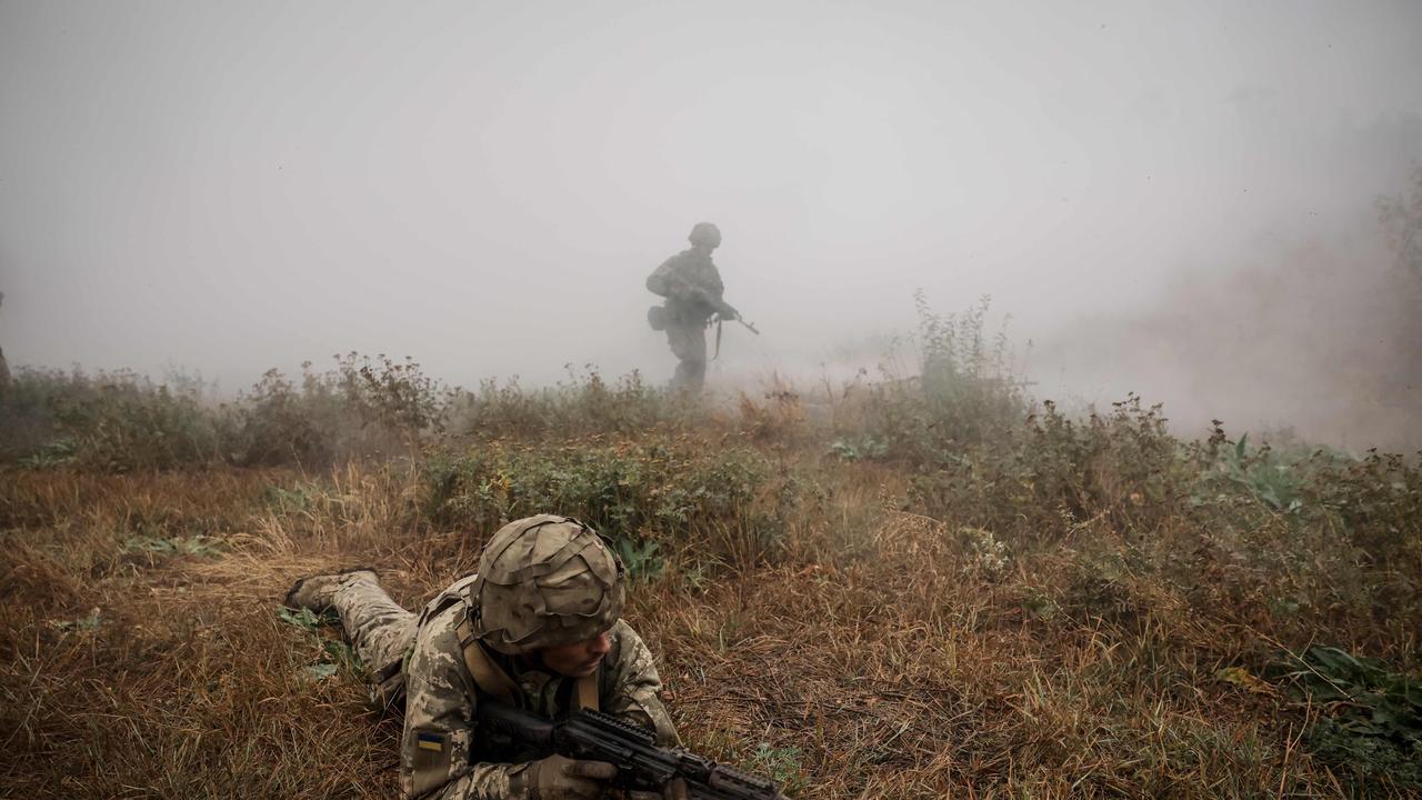 New Ukranian recruits at a training field at an undisclosed location in Donetsk region. Picture: 24th Mechanized Brigade of Ukrainian Armed Forces/AFP