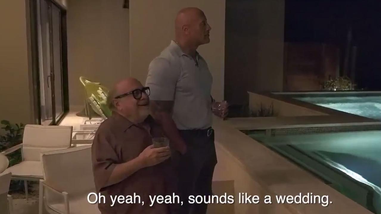 The Rock and Danny DeVito crashed a wedding.