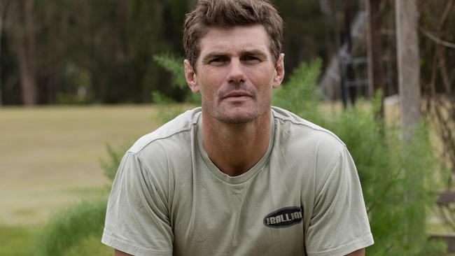 Former Wallaby Berrick Barnes pictured at his home in Kinvara in Northern NSW, who opens up to James Graham for the Head Noise podcast about his previous concussions while repping the Wallabies and playing bush footy 