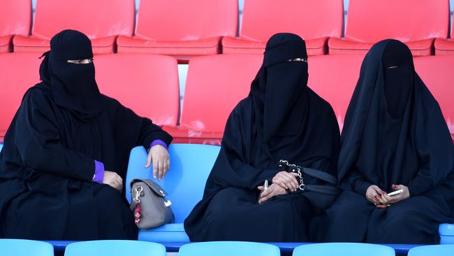 Saudi women watch a horse race at the King Abdulaziz Racetrack in the capital Riyadh.