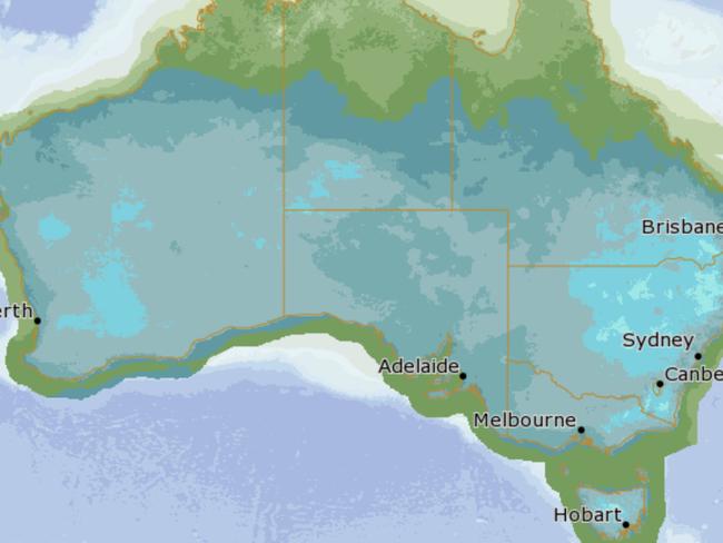 Overnight minimum temperatures. Picture: Bureau of Meteorology.