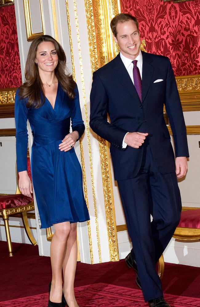Prince William and Kate Middleton officially announcing their engagement in 2010.