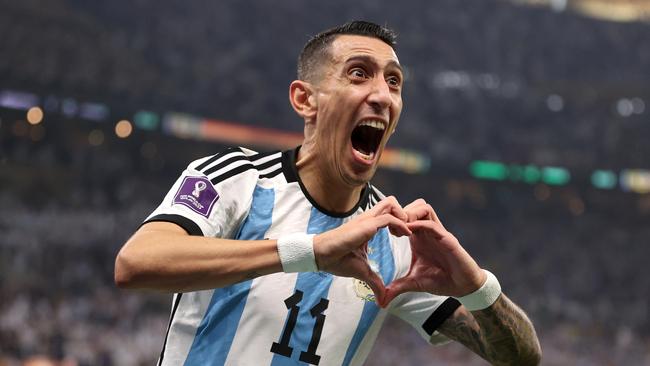 Angel Di Maria after scoring Argentina’s second goal.