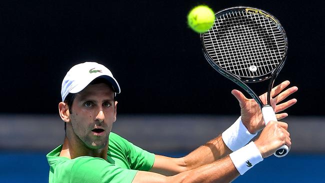 Defending champion Novak Djokovic will be chasing his eighth Australian Open. Picture: AFP