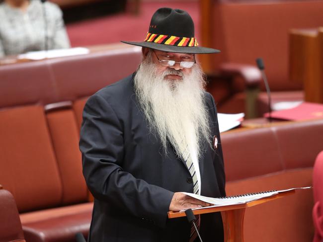 Senator Patrick Lionel Djargun Dodson gave his maiden speech in the Senate Chamber. Picture Gary Ramage