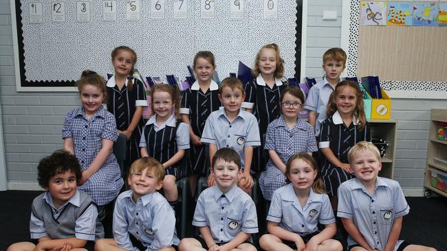 Christian College Bellarine Class Prep S Back row L-R: Audrey Linke, Hazel Sheedy, Giselle Andrews, Calum Walsh. Middle row: Jocelyn Steel, Evie Aydon, Hugo Harding, Edith Thomas, Isla Keogh. Front row: Finn Mulcahy, Percy Richards, Remi Spratling, Aurie Selby, Liam Kennedy.