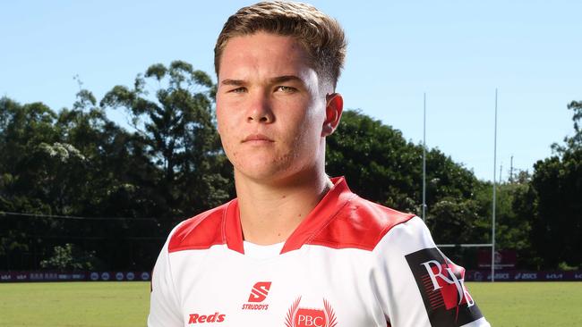 Captain Zane Harrison Palm Beach Currumbin SHS, Langer Trophy rugby league launch, Red Hill. Picture: Liam Kidston