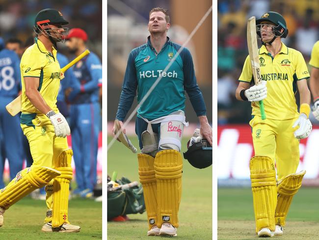 Marcus Stoinis, Steve Smith and Marnus Labuschagne.