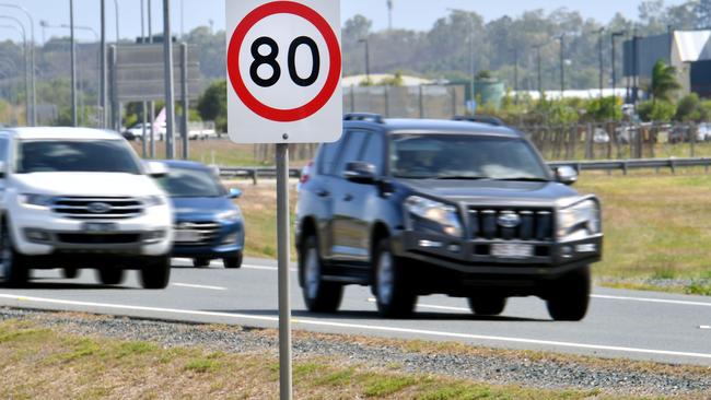 Speed sign along Mackay Bucasia Road. Picture: Tony Martin