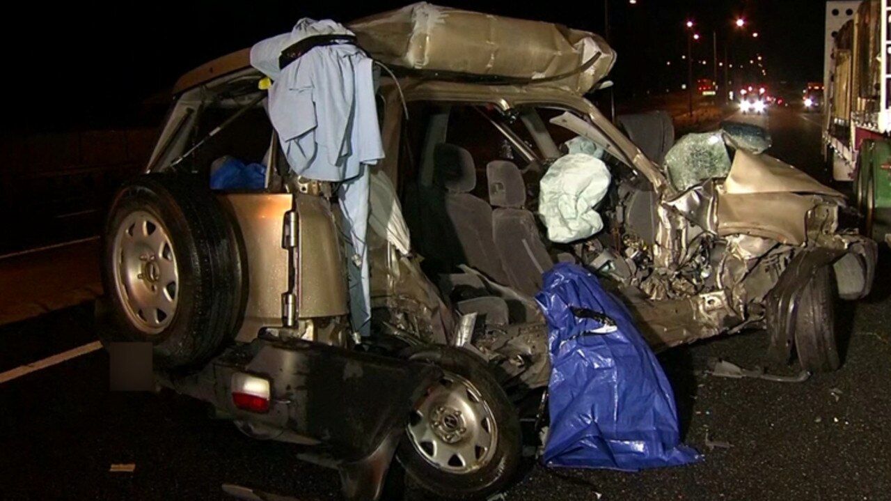 Four young women have been killed in a horror crash between a car and a truck near the Queensland-NSW border. Picture: 7 News