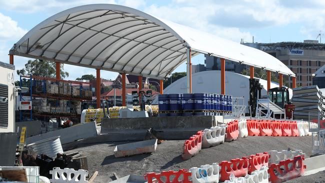 The Cross River Rail under construction in Woolloongabba. Photo Lachie Millard.