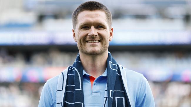 SYDNEY, AUSTRALIA - FEBRUARY 01: Alex Grant is announced  a new signing for Sydney FC during the round 17 A-League Men match between Sydney FC and Adelaide United at Allianz Stadium, on February 01, 2025, in Sydney, Australia. (Photo by Darrian Traynor/Getty Images)