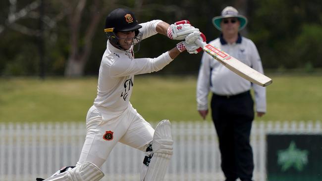 Damon Egan on his way to a match-winning century last season. Picture: Mark Dadswell