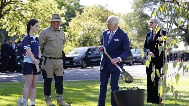 King Charles and Queen Camilla Tree planting at government house in Canberra. Picture: NewsWire / David Beach