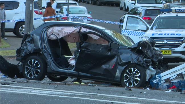 The fatal Eastwood crash. Picture: TNV